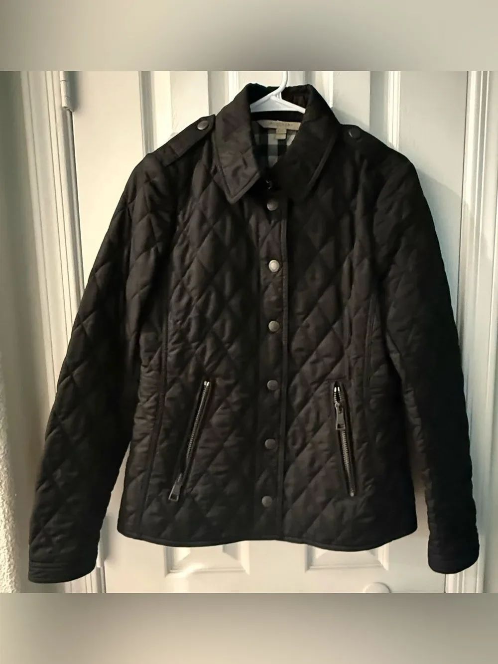 Burberry Brit diamond quilted button up jacket